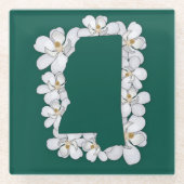 ミシシッピ州フラワーコースター ガラスコースター (正面)