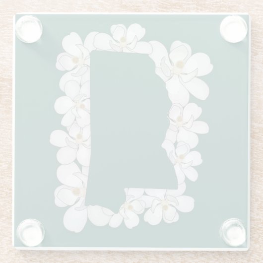 ミシシッピ州フラワーコースター ガラスコースター (裏面)