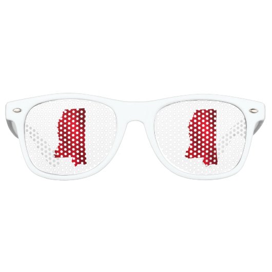 ミシシッピ州マップのシルエット レトロサングラス (正面)