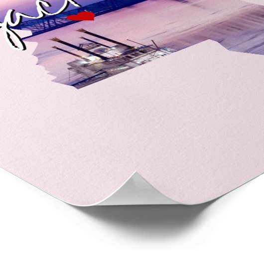 ミシシッピ州写真の挿入と町の名前 ポスター (角)