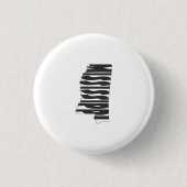 ミシシッピ州名ワードアートブラック 缶バッジ (正面)