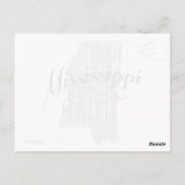 ミシシッピ州型 ヴィンテージ グレー タイポグラフィ ネーム ポストカード (裏面)