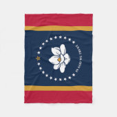 ミシシッピ州新州旗統一された州30x40 フリースブランケット (正面)