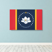 ミシシッピ州新州旗 キャンバスプリント (インサイチュ (ウッドフロア))