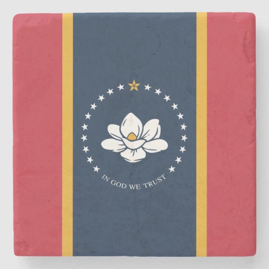 ミシシッピ州新州旗 ストーンコースター (正面)