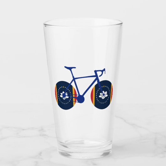 ミシシッピ州旗サイクリング タンブラーグラス (正面)