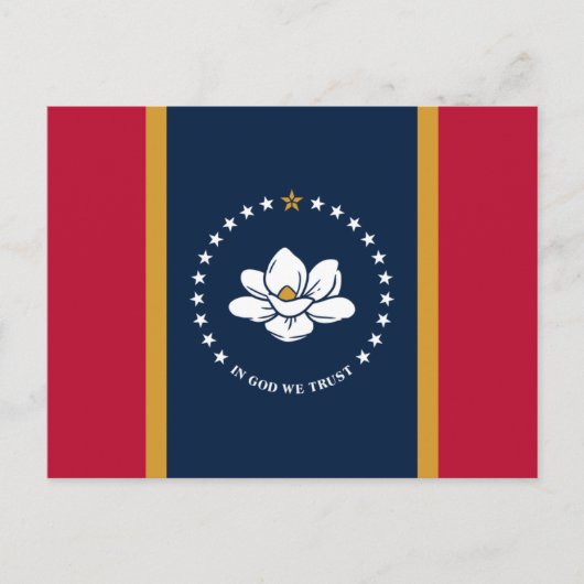 ミシシッピ州旗、ミシシッピ州旗 ポストカード (正面)