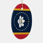 ミシシッピ州旗 – 新マグノリア州旗 セラミックオーナメント (右)