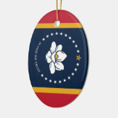 ミシシッピ州旗 – 新マグノリア州旗 セラミックオーナメント (左)