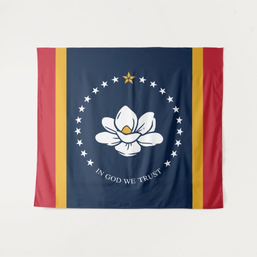 ミシシッピ州旗 – 新マグノリア州旗 タペストリー (正面(横))