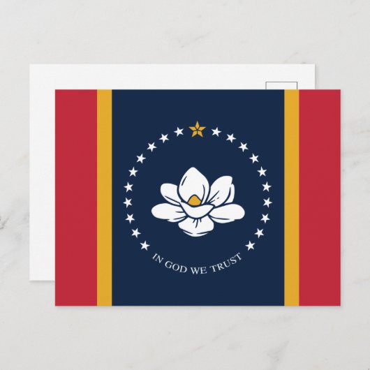 ミシシッピ州旗(2020年)はがき ポストカード (正面/裏面)