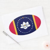 ミシシッピ州旗（2020年） 楕円形シール (封筒)