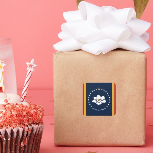 ミシシッピ州旗USA スクエアシール (パーティー)