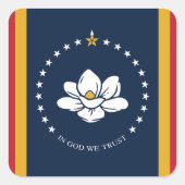 ミシシッピ州旗USA スクエアシール (正面)