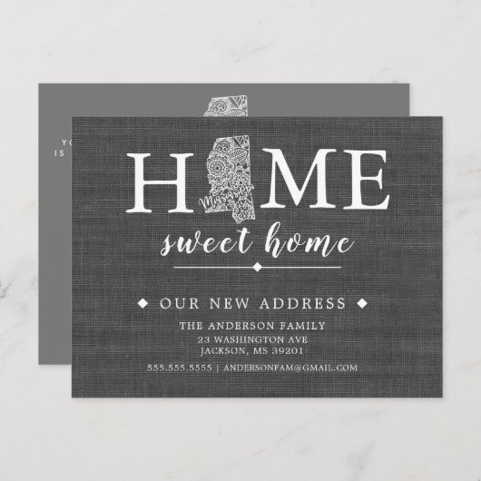 ミシシッピ州移動アナウンスはがき 案内ポストカード (正面/裏面)