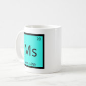 ミシシッピ州立化学元素周期表 Ms コーヒーマグカップ (正面左)