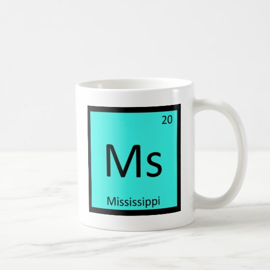 ミシシッピ州立化学元素周期表 Ms コーヒーマグカップ (右)