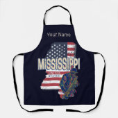 ミシシッピ州統一された州地図ヴィンテージUSA エプロン (正面)