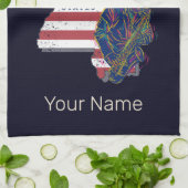 ミシシッピ州統一された州地図ヴィンテージUSA キッチンタオル (折り畳み)