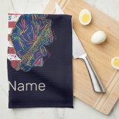 ミシシッピ州統一された州地図ヴィンテージUSA キッチンタオル (四つ折り)