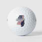 ミシシッピ州統一された州地図ヴィンテージUSA ゴルフボール (正面)