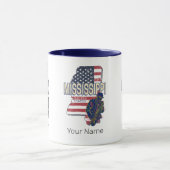 ミシシッピ州統一された州地図ヴィンテージUSA マグカップ (中央)