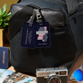ミシシッピ州統一された州地図ヴィンテージUSA ラゲッジタグ