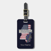 ミシシッピ州統一された州地図ヴィンテージUSA ラゲッジタグ (正面縦)