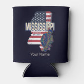 ミシシッピ州統一された州地図ヴィンテージUSA 缶クーラー (正面)