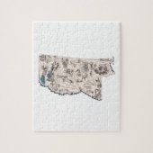 ミシシッピ州輪郭形状のヴィンテージ写真マップ ジグソーパズル (縦)