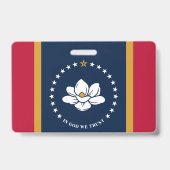 ミシシッピ州（アメリカ）旗付きネームバッジ バッジ (Back)