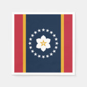 ミシシッピ州:マグノリア米国州旗 スタンダードカクテルナプキン (正面)