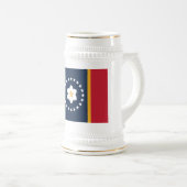 ミシシッピ州：マグノリア米国州旗 ビールジョッキ (正面右)