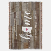 ミシシッピ州 自宅 おしゃれ 木目調 スローブランケット (正面縦)