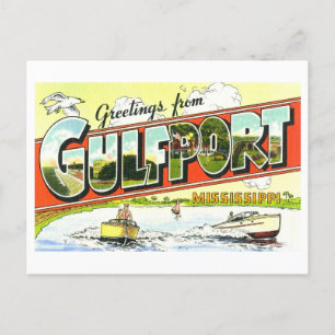 ミシシッピ州Gulfportからのヴィンテージの挨拶 ポストカード