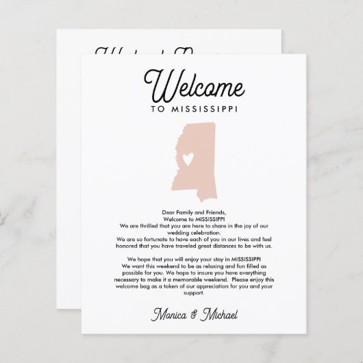 ミシシッピ文字の旅程へようこそ色 (正面/裏面)