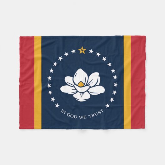 ミシシッピ新国旗統一されたアメリカ州等 フリースブランケット (正面(横))