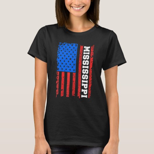ミシシッピ アメリカ合衆国旗 Tシャツ (正面)