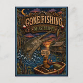 ミシシッピ アロワナ Gone Fishing ポストカード (正面)