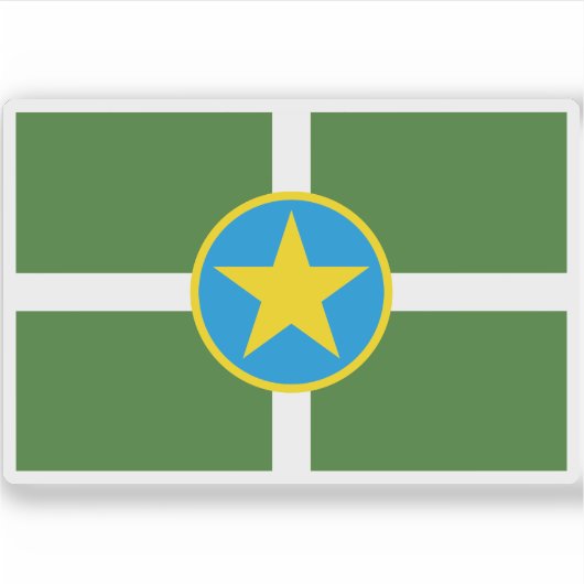 ミシシッピ・ジャクソン国旗 シール (正面)