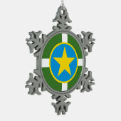 ミシシッピ・スノーフレーク・プー・ジャクソン市旗 スノーフレークピューターオーナメント (左)