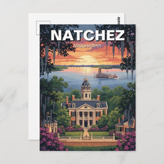 ミシシッピ・ナチェズ旅行 ポストカード (正面/裏面)