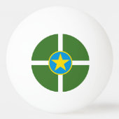 ミシシッピ・ピンポン・バル・ジャクソン市旗 卓球ボール (裏面)