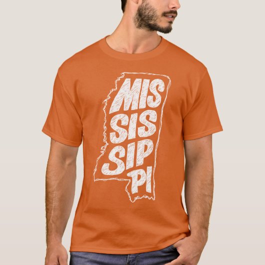 ミシシッピ ホワイト グラフィック Tシャツ (正面)