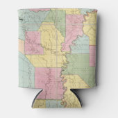 ミシシッピ、ルイジアナ、アーカンソーの地図 缶クーラー (正面)