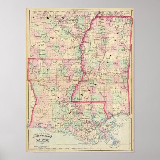 ミシシッピ，ルイジアナ ポスター (正面)