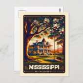 ミシシッピ |愛国心ヴィンテージ ポストカード (正面/裏面)