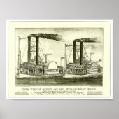 ミシシ素晴らしッピー蒸気船レース – プリント (正面)