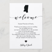 ミシシ結婚ッピーのウェルカムレター&旅程 プログラム (正面)