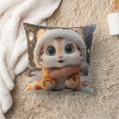 ミシャ – ふわふわユキヒョウ クッション (ブランケット)